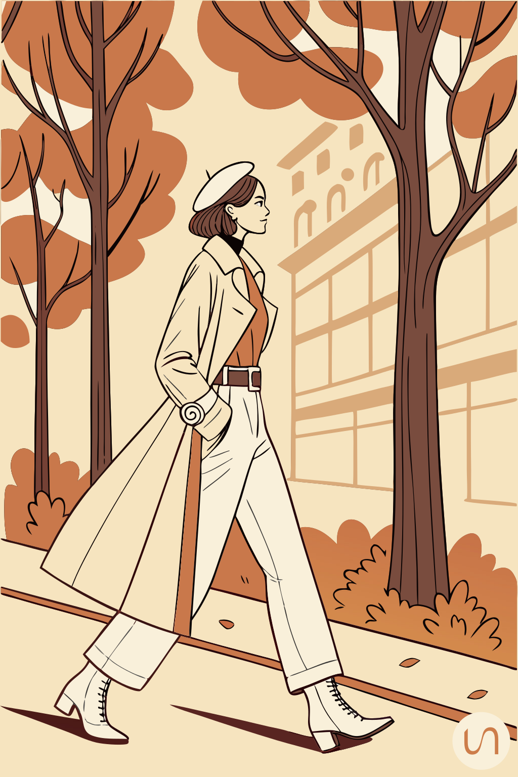 Fille apprêtée qui marche