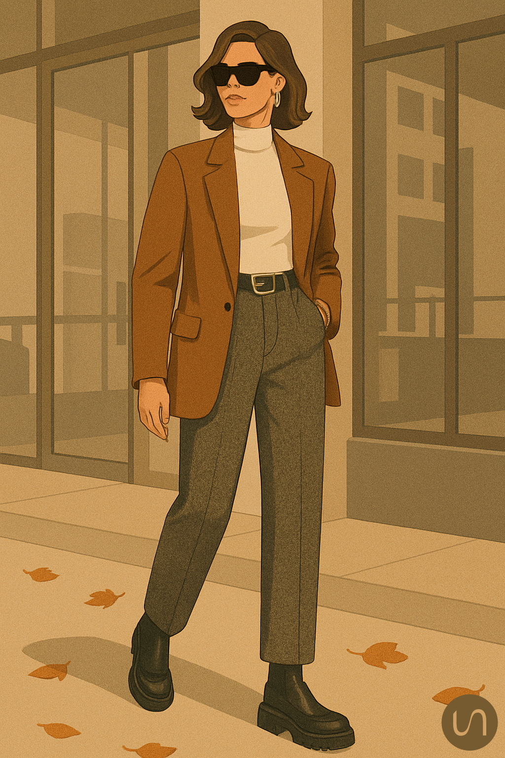 tenue avec pantalon en laine