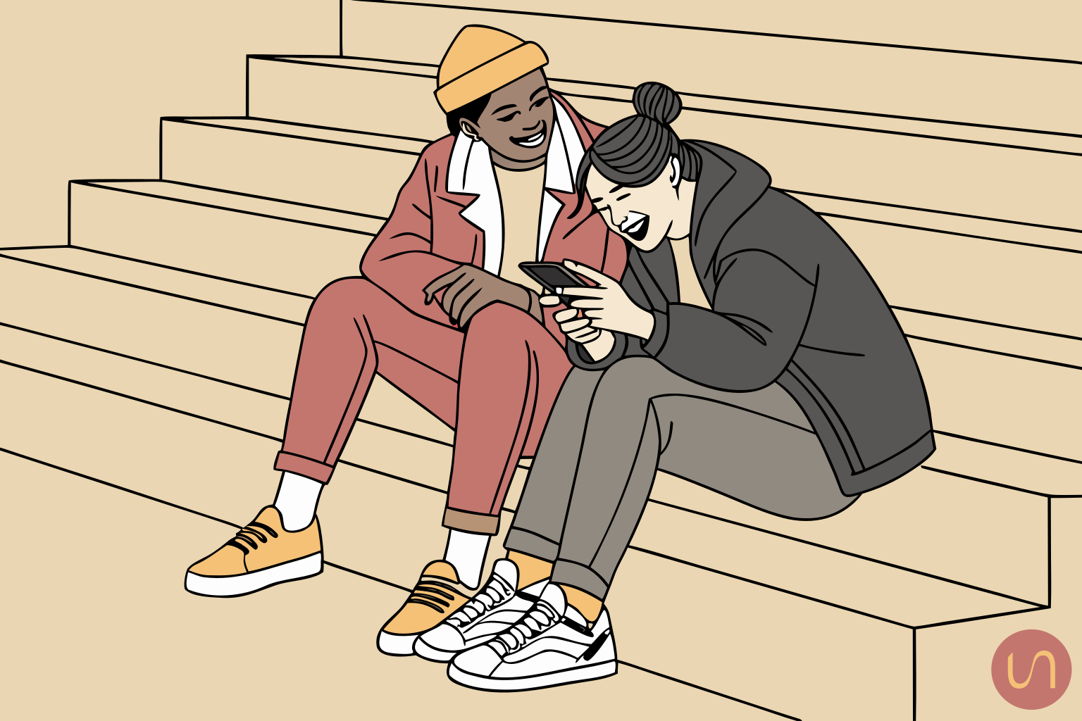 Personnes sur leur téléphone