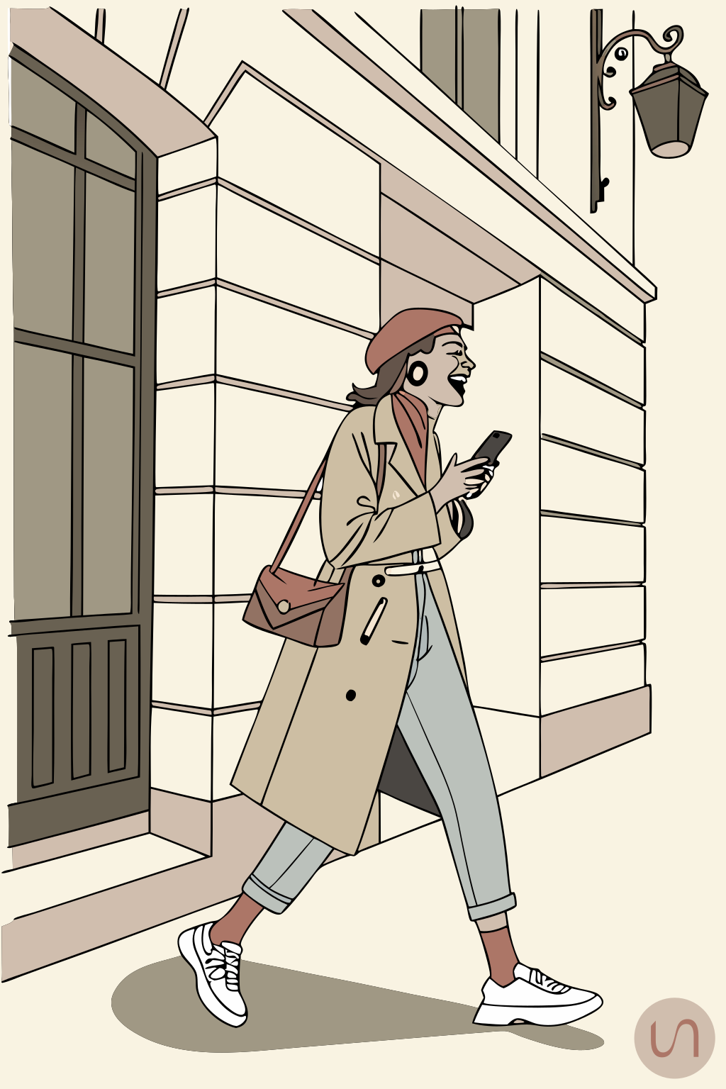 Personne apprêtée sur son téléphone
