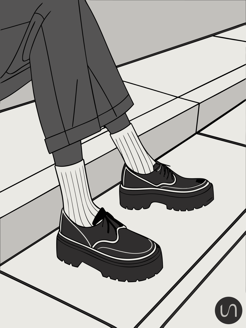 Mocassins et chaussettes blanches